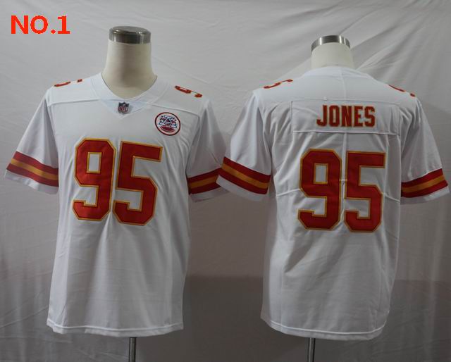 Men's Kansas City Chiefs #95 Chris Jones Nike Jersey White;